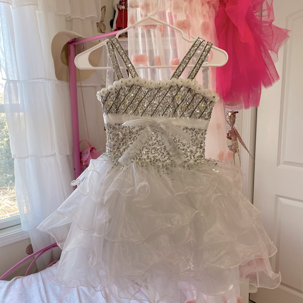 Mac Duggal Sugar pageant / cocktail dress , white size 4